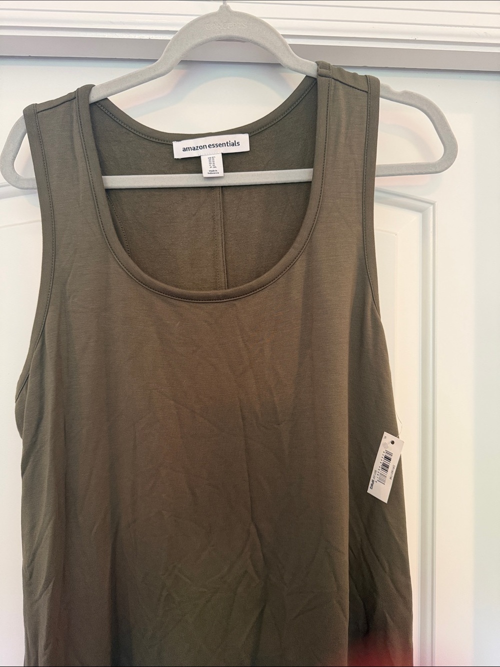 Amazon Essentials Olive Scoop Neck Maxi Dress